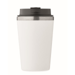 Double-walled cup with ceramic inner lining, 350 ml white colour fourth view