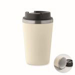 Double-walled cup with ceramic inner lining, 350 ml beige colour