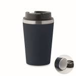 Double-walled cup with ceramic inner lining, 350 ml navy-blue colour