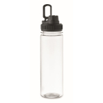 Transparent RPET bottle with lid and carry handle, 750 ml black colour second view