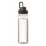 Transparent RPET bottle with lid and carry handle, 750 ml black colour third view