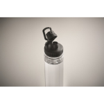 Transparent RPET bottle with lid and carry handle, 750 ml black colour third photographic view