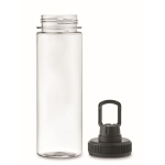 Transparent RPET bottle with lid and carry handle, 750 ml black colour fifth view