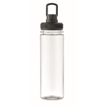 Transparent RPET bottle with lid and carry handle, 750 ml black colour eighth view