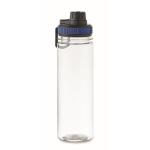 Transparent RPET bottle with lid and carry handle, 750 ml blue colour