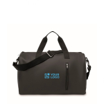 Soft-touch bag with double handles and detachable shoulder strap black colour view with print area