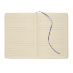 Notebook with elastic band and coloured bookmark, lined A5 pages blue colour second view