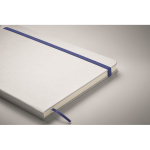 Notebook with elastic band and coloured bookmark, lined A5 pages blue colour second photographic view