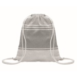 Drawstring backpack set with matching striped sarong, 180 g/m² grey colour