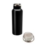 Recycled stainless steel bottle, ideal for water, 500 ml black colour