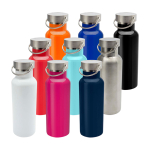 Recycled stainless steel bottle, ideal for water, 500 ml white colour