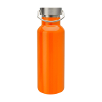 Recycled stainless steel bottle, ideal for water, 500 ml orange colour