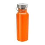 Recycled stainless steel bottle, ideal for water, 500 ml orange colour