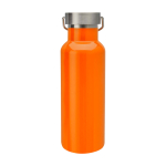 Recycled stainless steel bottle, ideal for water, 500 ml orange colour