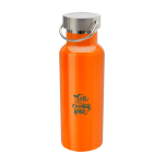 Recycled stainless steel bottle, ideal for water, 500 ml orange colour