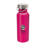 Recycled stainless steel bottle, ideal for water, 500 ml pink colour