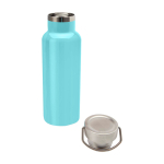 Recycled stainless steel bottle, ideal for water, 500 ml turquoise colour