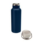 Recycled stainless steel bottle, ideal for water, 500 ml navy-blue colour