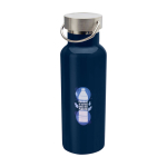 Recycled stainless steel bottle, ideal for water, 500 ml navy-blue colour