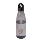 Recycled plastic water bottle with carry handle, 800 ml black colour