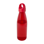 Recycled plastic water bottle with carry handle, 800 ml red colour