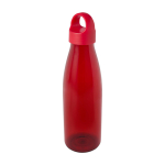 Recycled plastic water bottle with carry handle, 800 ml red colour