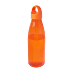 Recycled plastic water bottle with carry handle, 800 ml orange colour