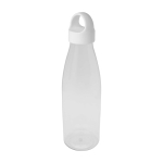 Recycled plastic water bottle with carry handle, 800 ml transparent colour