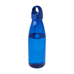 Recycled plastic water bottle with carry handle, 800 ml royal blue colour