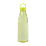 Recycled plastic water bottle with carry handle, 800 ml lime colour