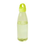 Recycled plastic water bottle with carry handle, 800 ml lime colour