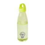 Recycled plastic water bottle with carry handle, 800 ml lime colour