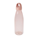 Recycled plastic water bottle with carry handle, 800 ml pastel pink colour