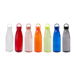 Recycled plastic water bottle with carry handle, 800 ml pastel pink colour