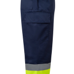 Unisex cotton-polyester work trousers – 190 g/m2 yellow colour fifth view