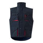 Multi-pocket polyester work vest with zip – 120 g/m2, Velilla red colour second view