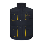 Multi-pocket polyester work vest with zip – 120 g/m2, Velilla yellow colour second view