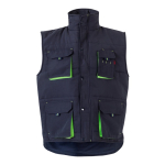 Multi-pocket polyester work vest with zip – 120 g/m2, Velilla green colour second view