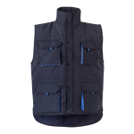 Multi-pocket polyester work vest with zip – 120 g/m2, Velilla light blue colour second view