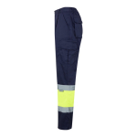 Unisex polyester-cotton work trousers – 210 g/m2 yellow colour third view