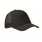 Polyester baseball cap with foam reinforcement, 150 g/m2 black colour