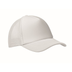 Polyester baseball cap with foam reinforcement, 150 g/m2 white colour