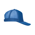 Polyester baseball cap with foam reinforcement, 150 g/m2 royal blue colour side view