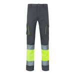 High-visibility cotton-polyester work trousers – 240 g/m2 grey colour second view