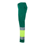 High-visibility cotton-polyester work trousers – 240 g/m2 green colour third view