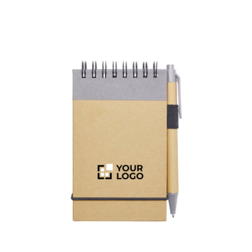 Recycled paper notebook with rings, A7, ruled pages