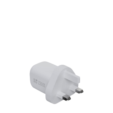 Wall charger with British plug and two connection ports, 35W