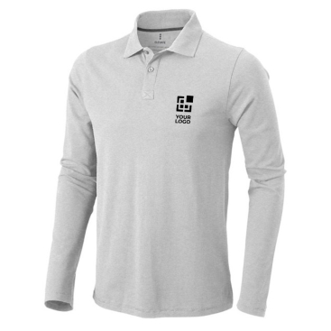 Men’s long-sleeve cotton polo shirt, 200 g/m², Elevate Life