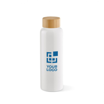 Leak-proof  glass bottle with bamboo lid, 490 ml