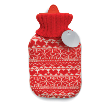 Hot water bottle, Nordic red & white design for promotions